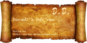 Derdák Dénes névjegykártya
